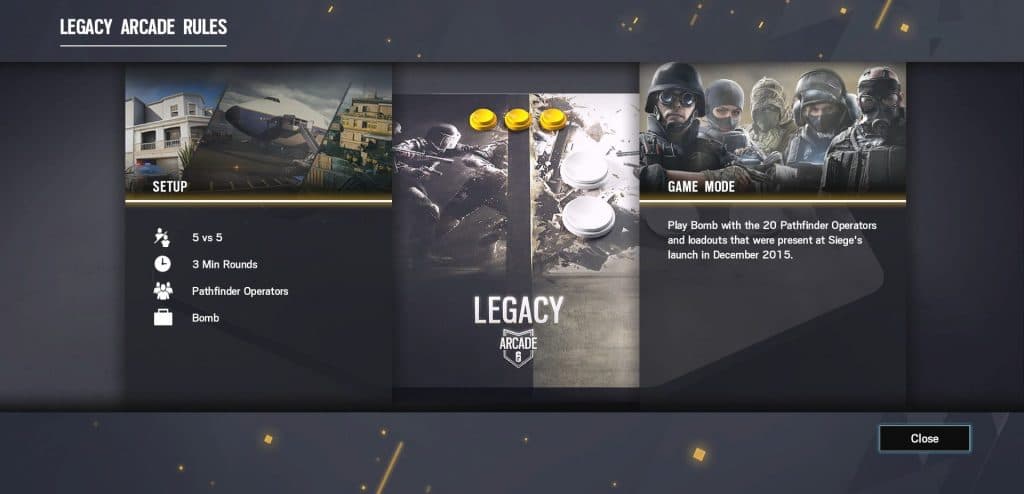 Legacy game mode rules in Rainbow Six
