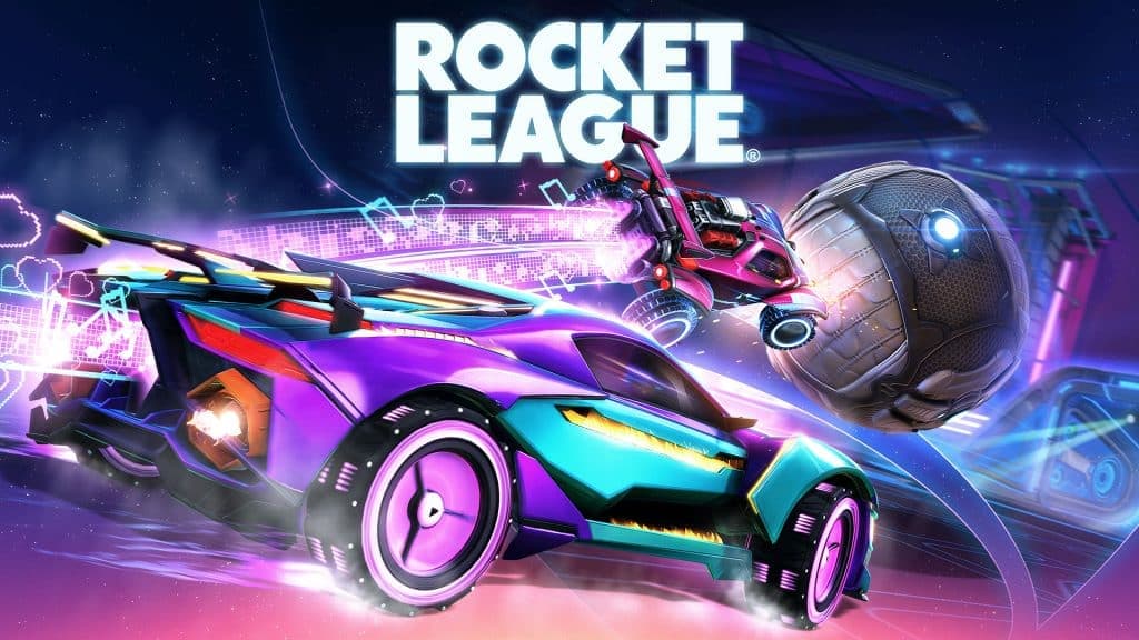 Rocket League key art showing a purple car