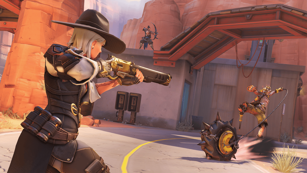 Ashe shoots a Junkrat tire