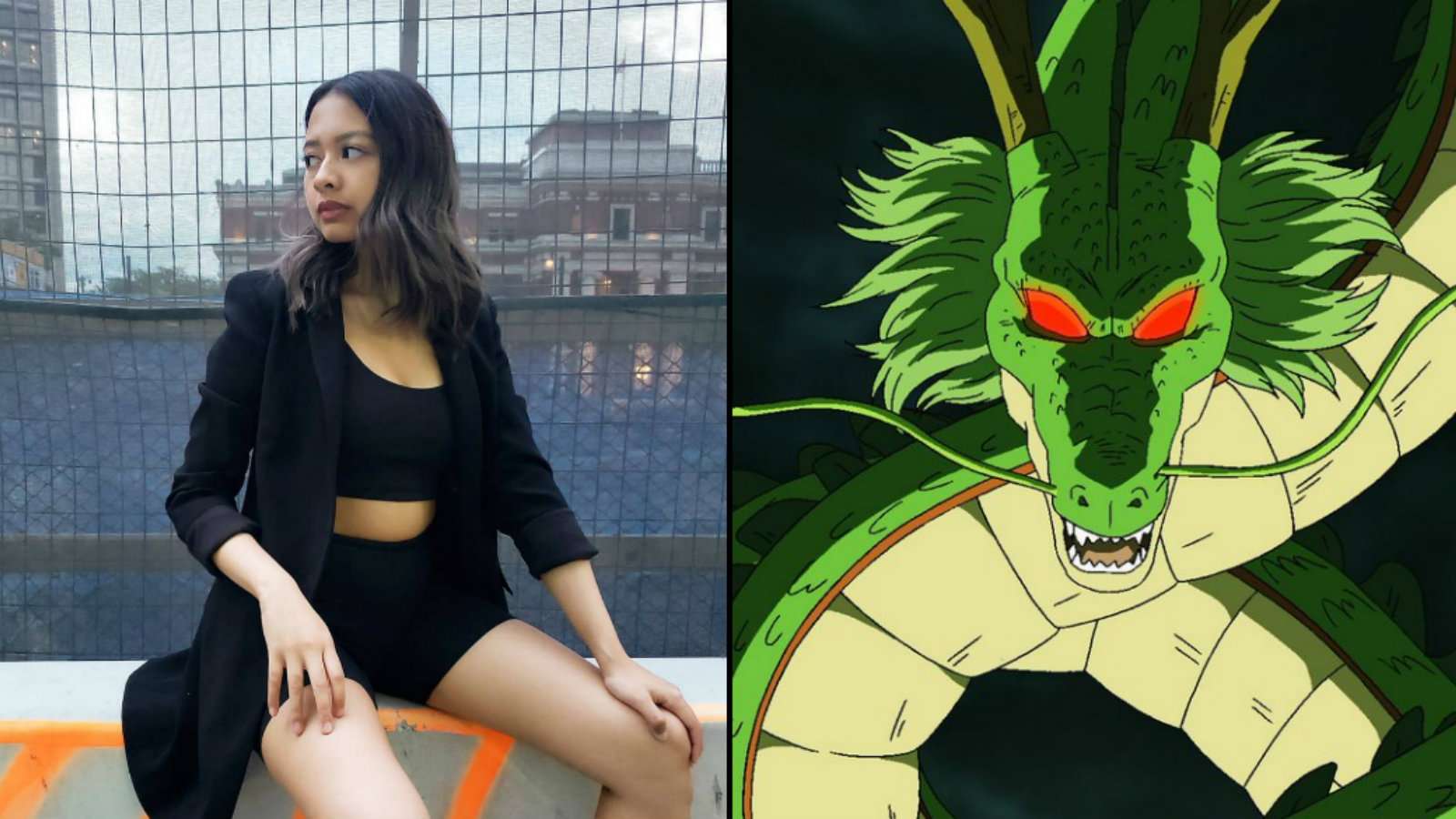 Twitch streamer IssaGrill and Dragon Ball Z's Shenron