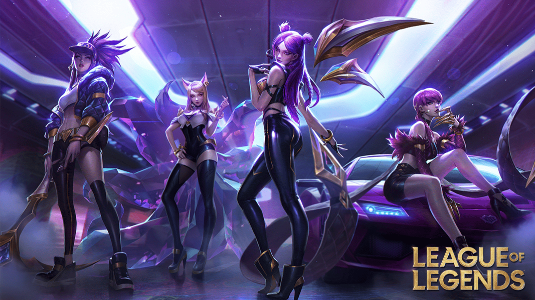 League of Legends KDA pop group posing for photo