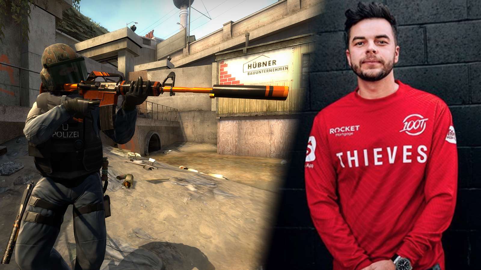 Nadeshot wearing a 100 Thieves jersey.