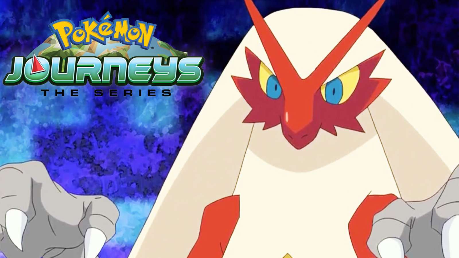 Screenshot of Blaziken from the Pokemon Journeys anime.