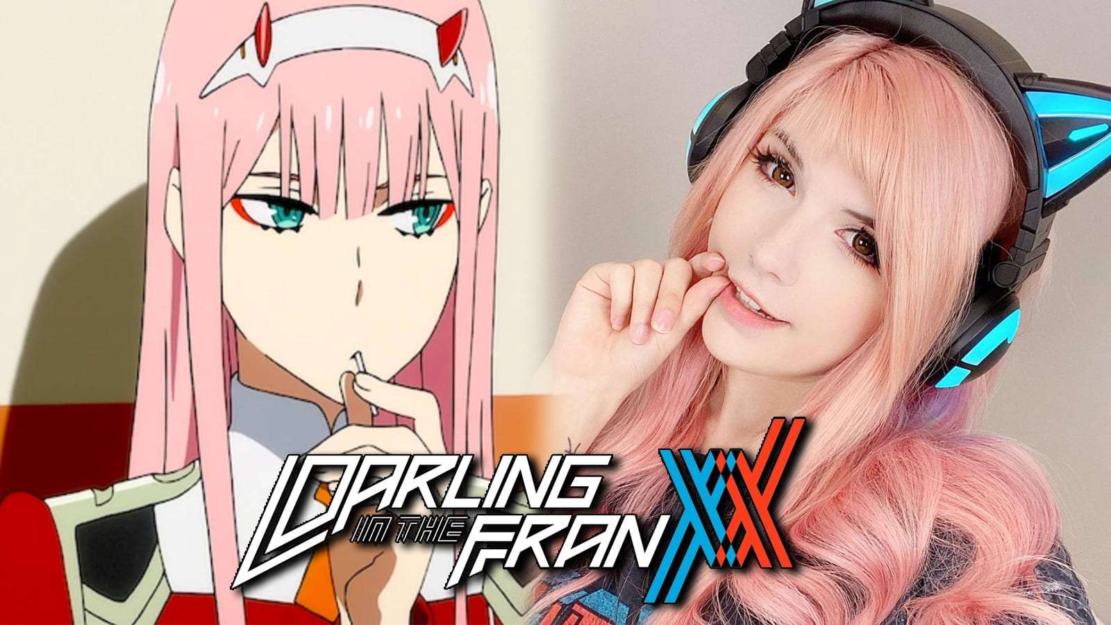 Screenshot of Zero Two in Darling in the Franxx anime.