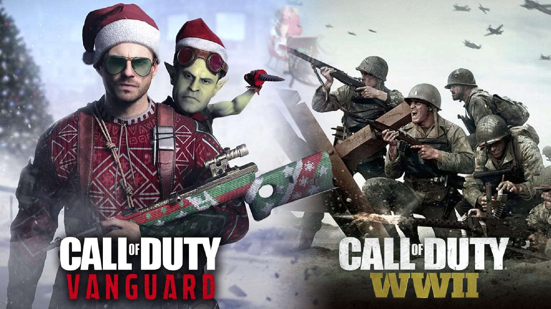 CoD Vanguard next to CoD WWII artwork