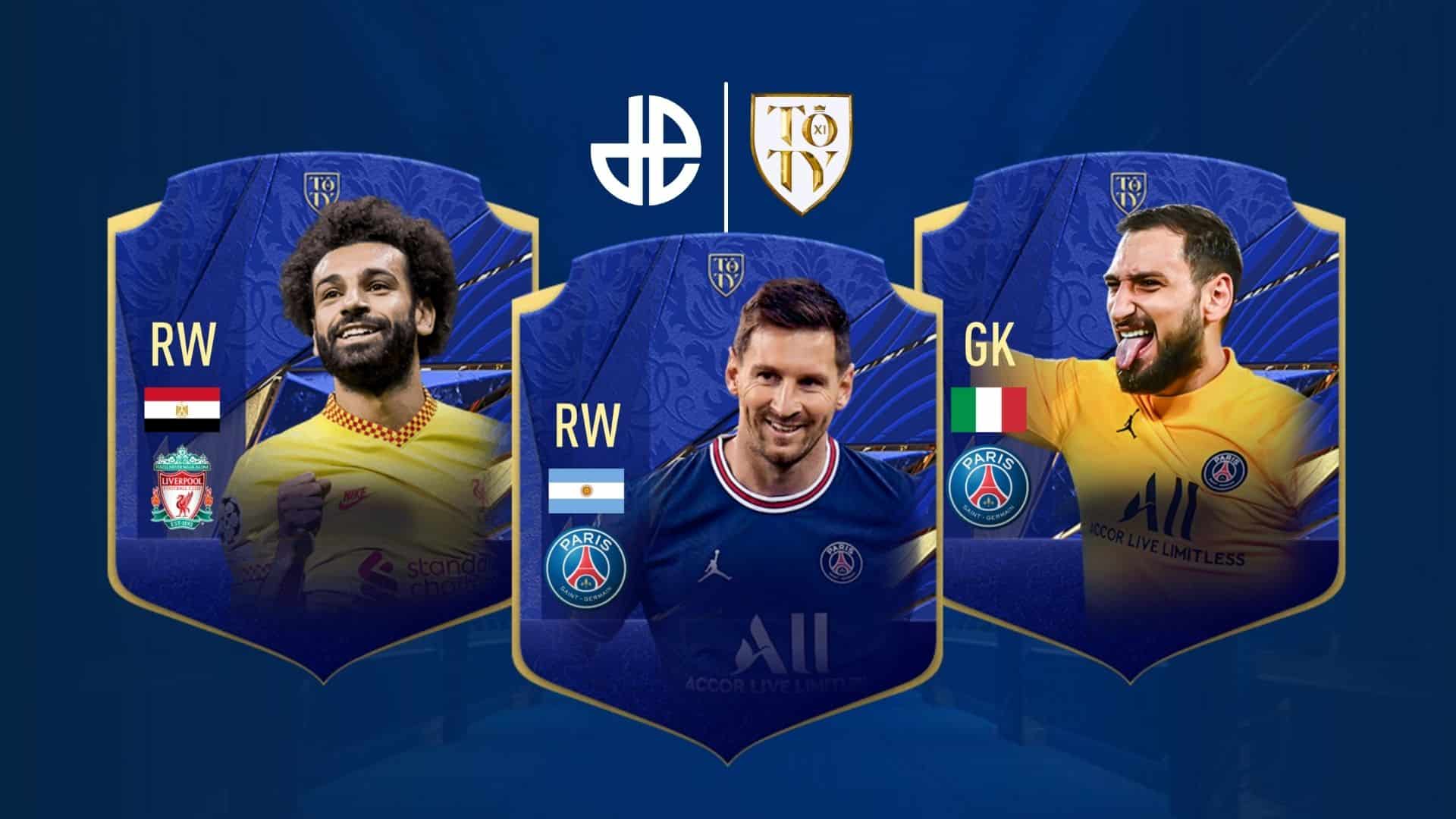 fifa 22 toty with messi salah and donnarumma