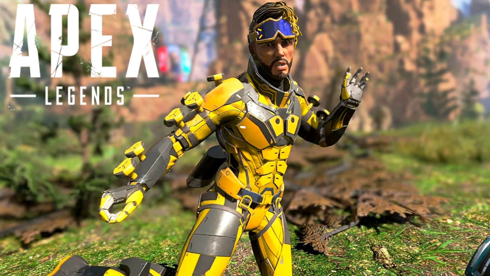 Mirage in yellow dancing in Apex Legends