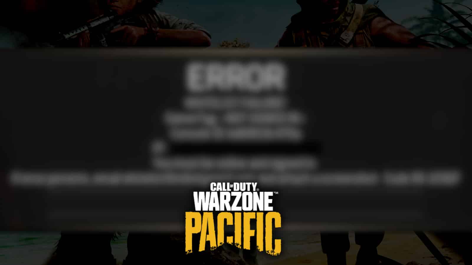 call of duty warzone pacific whitelist error