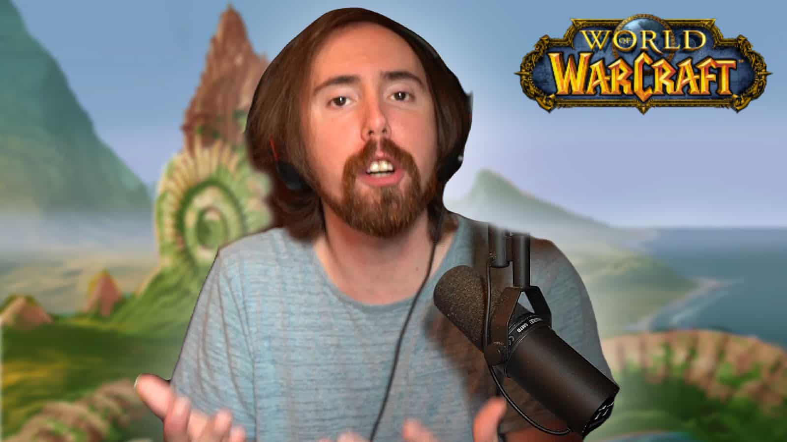 asmongold on wow world of warcraft dragon isle background