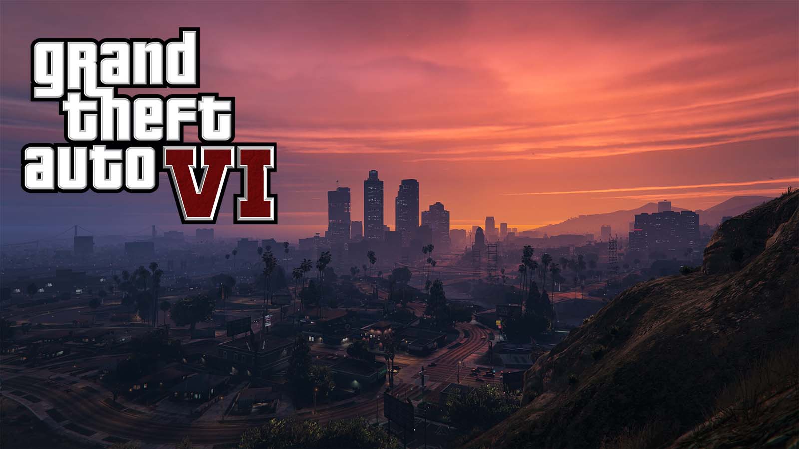 GTA city with GTA 6 logo