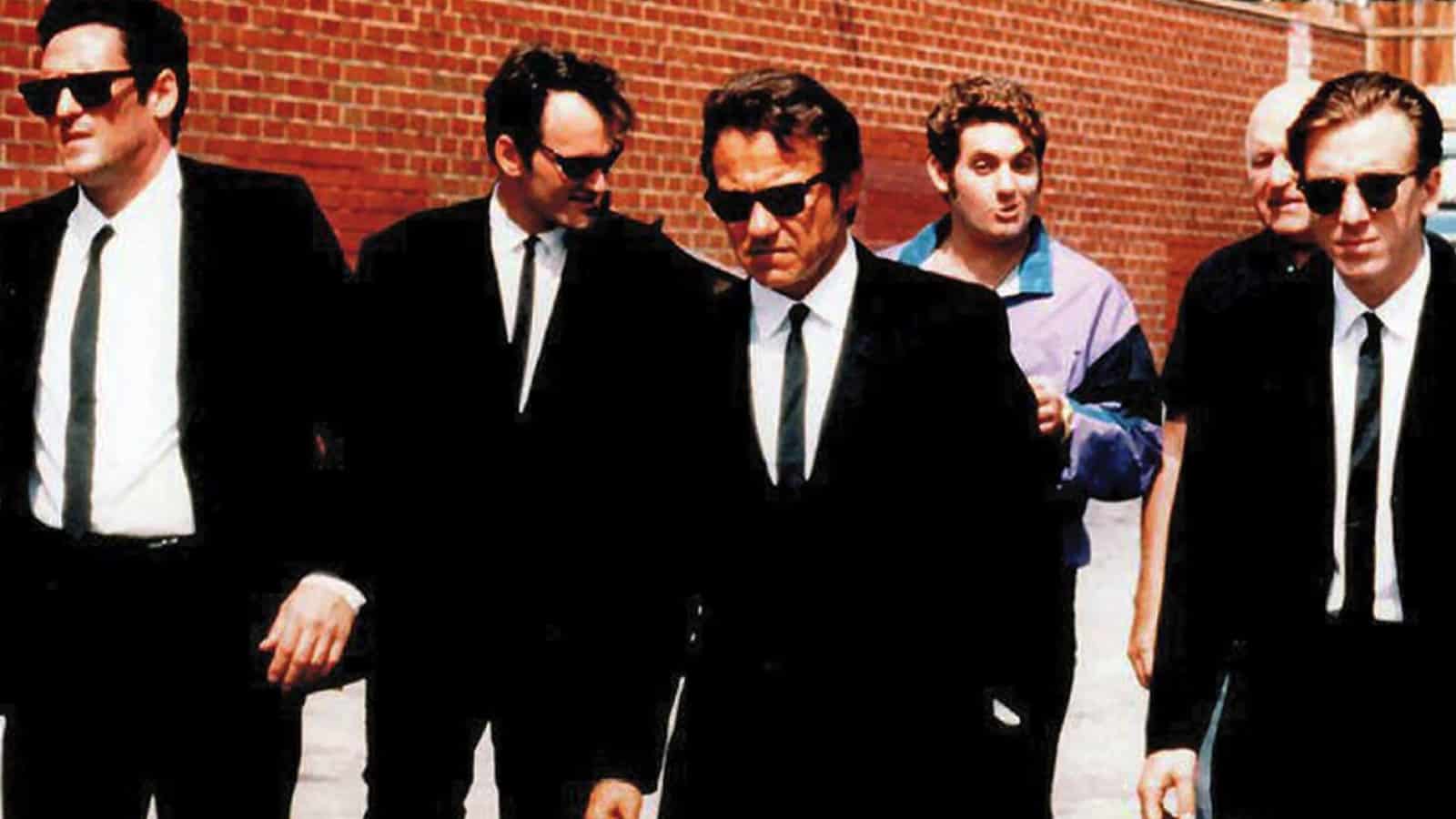 Quentin Tarantino and the cast of Reservoir Dogs in their suits, a key inspiration for the Gentleminions trend