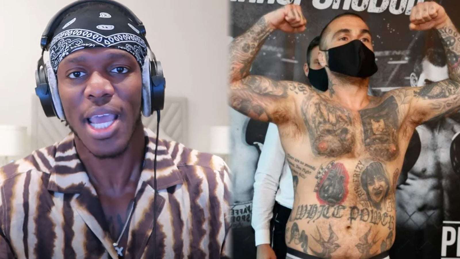 KSI new boxing opponent responds to white power tattoo backlash