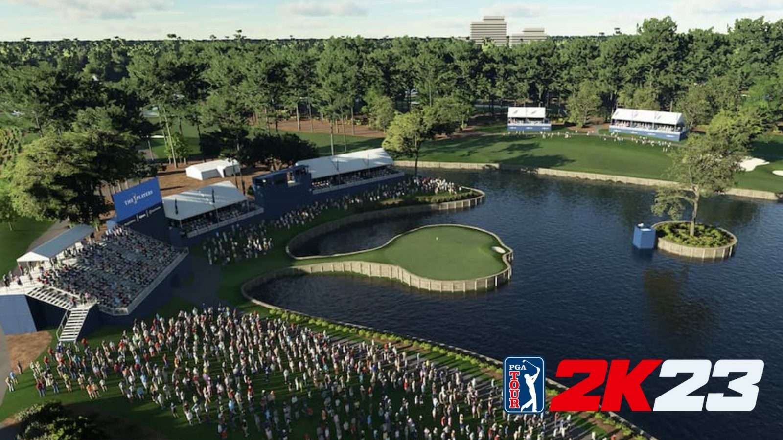 overhead shot of tpc sawgrass in pga tour 2k23