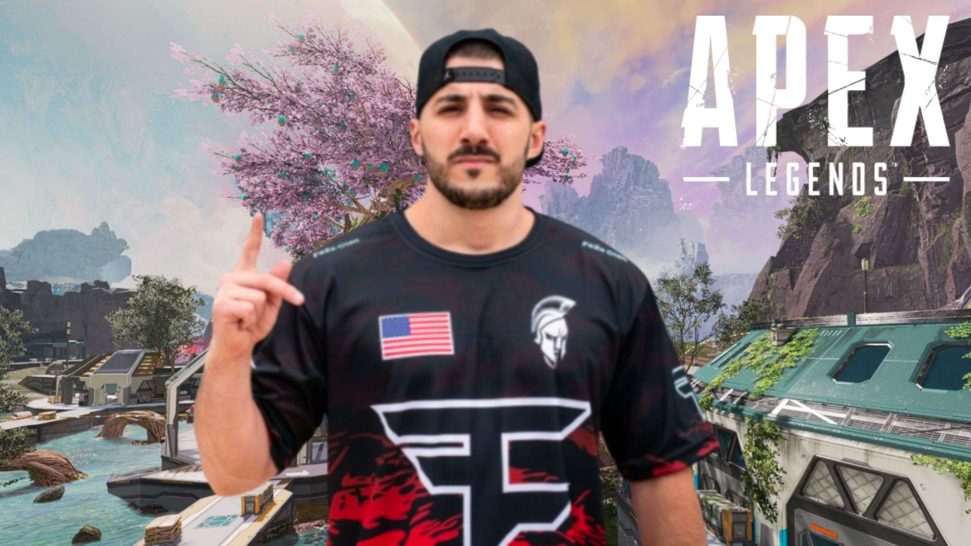 Nickmercs on Broken Moon map in Apex Legends