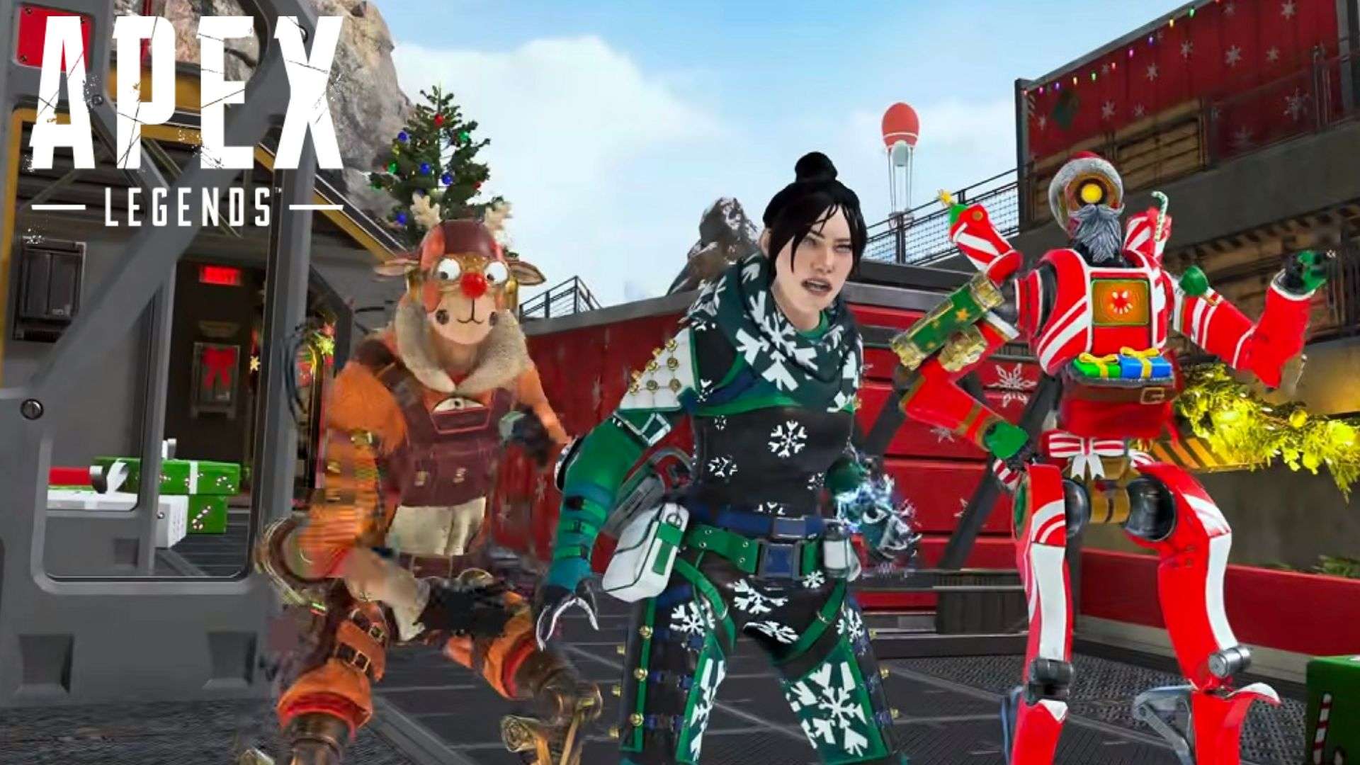 Apex Legends Wraith, Octane, and Pathfinder in winter skins
