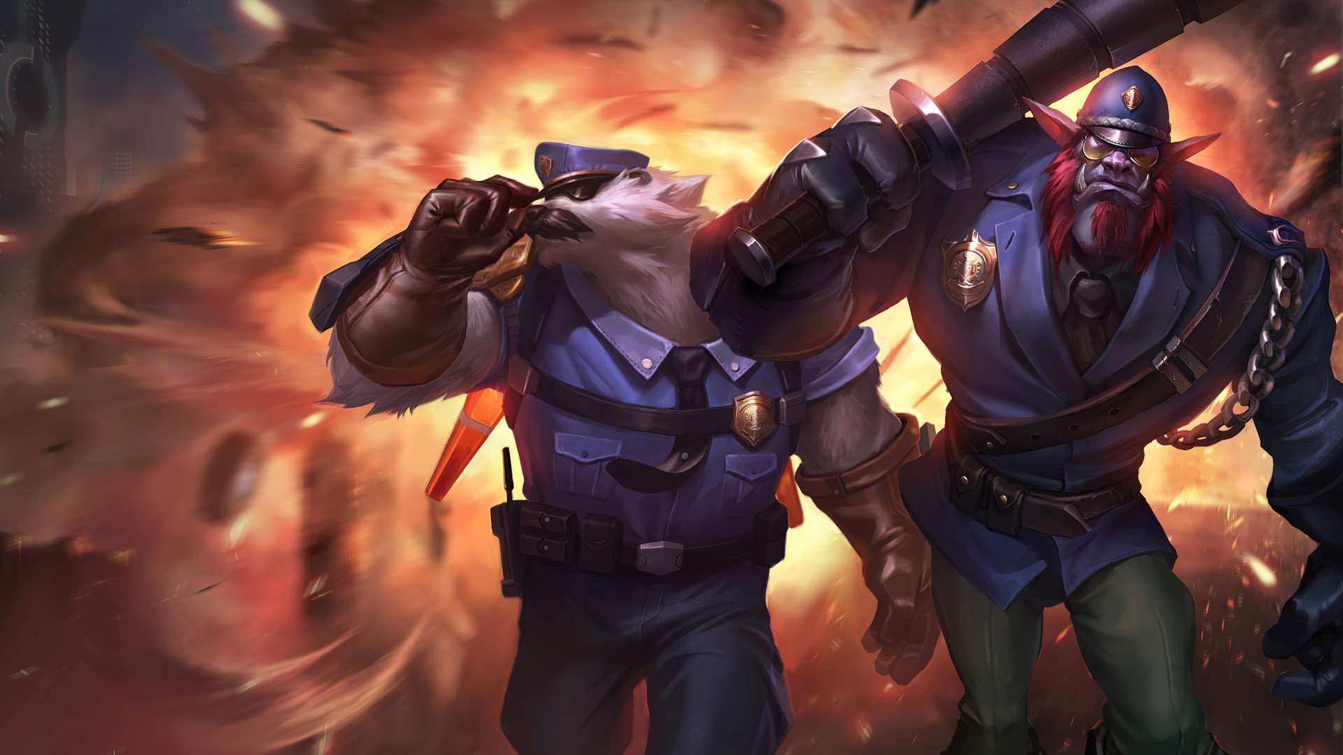 Captain Volibear and Officer Trundle Splash Art