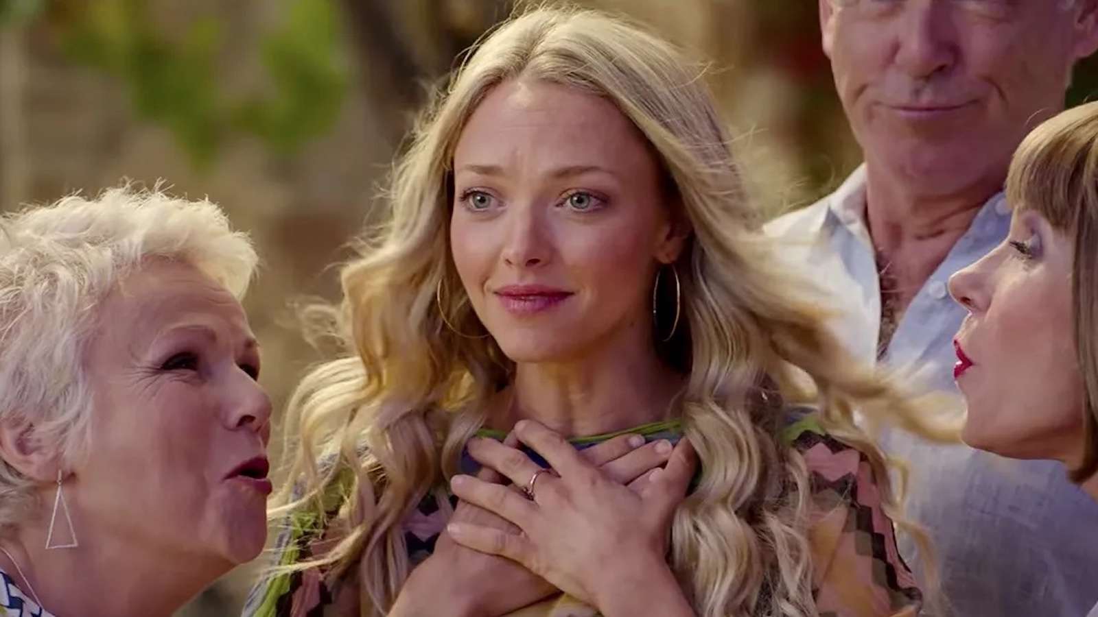 Mamma Mia 2 cast - Amanda Seyfried, Dominic Cooper, Pierce Brosnan