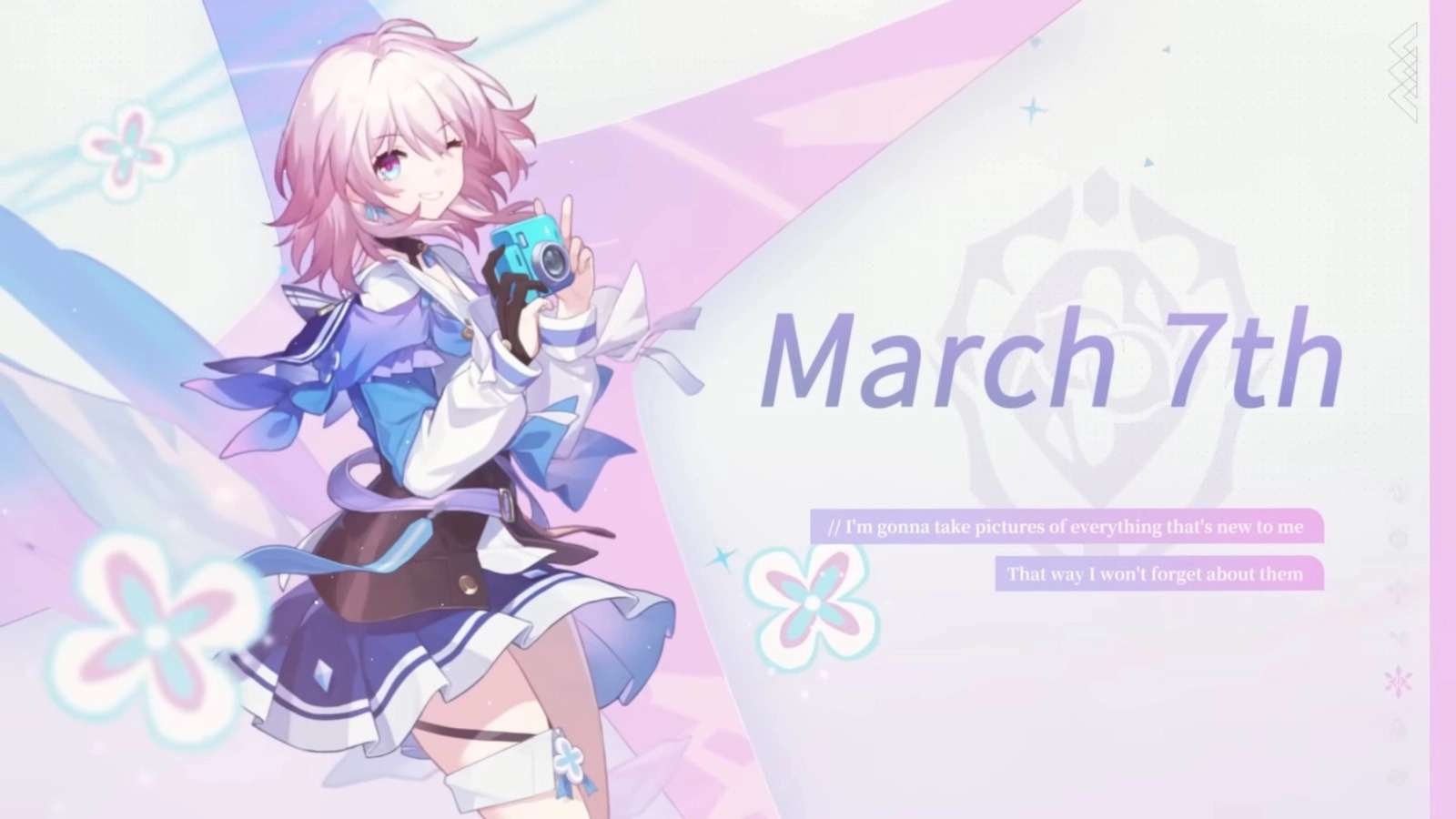 A screenshot of March 7th from Honkai Star Rail