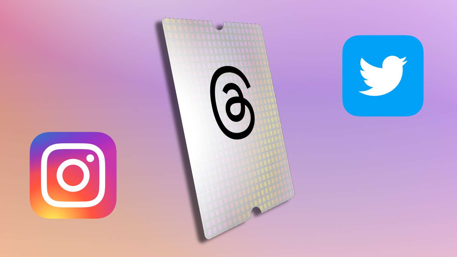 Threads ticket next to instagram and Twitter logo