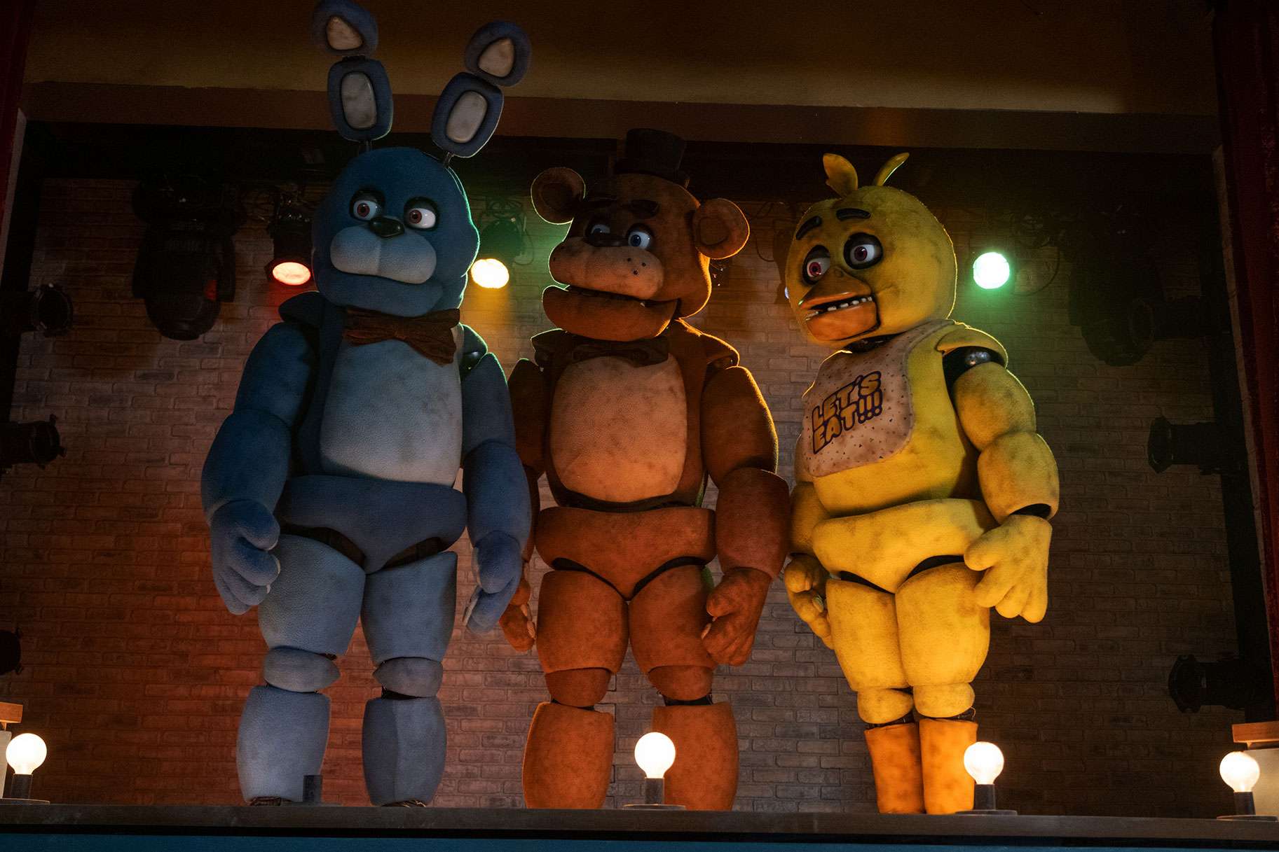 FNAF animatronics seen in the 2023 film.