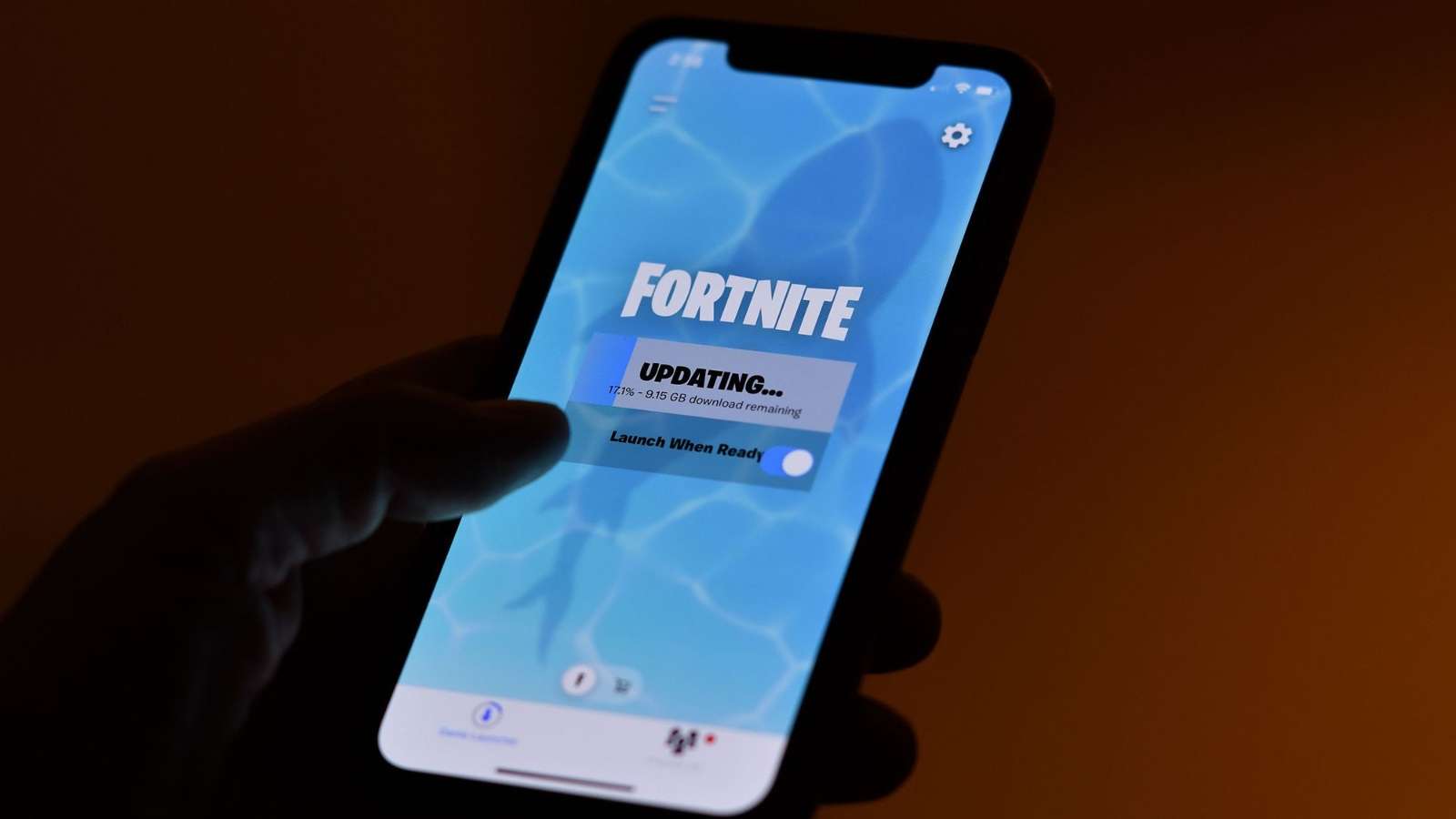 Fortnite updating on an iPhone