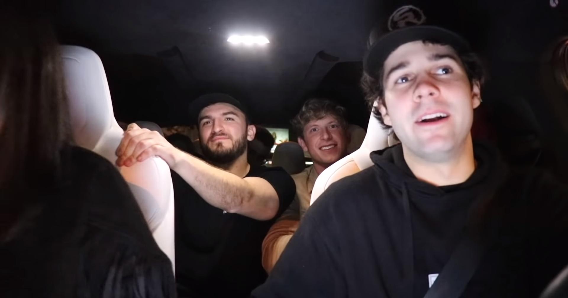 David Dobrik driving in YouTube vlog