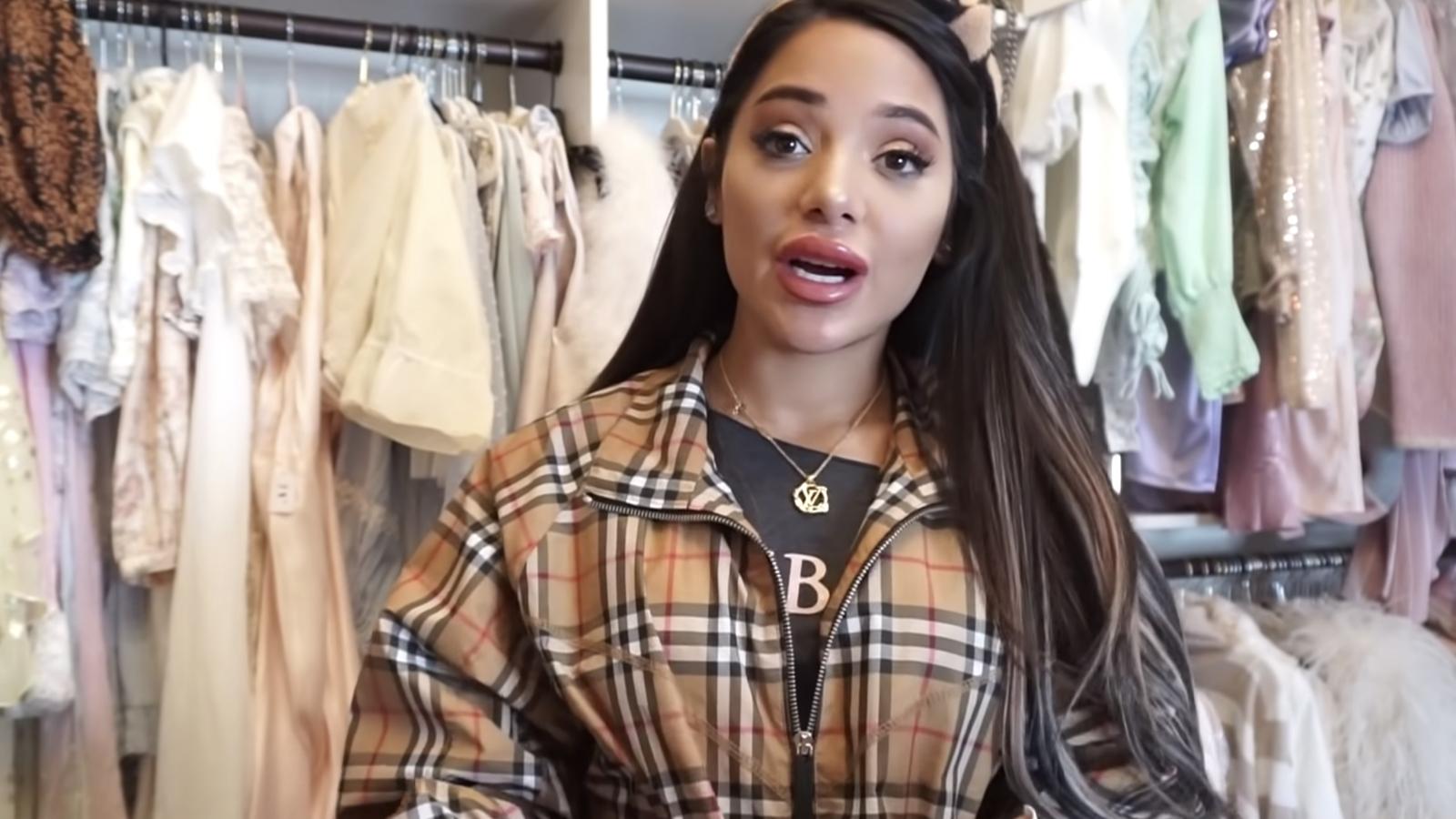 Gabi DeMartino on YouTube wearing tartan jacket