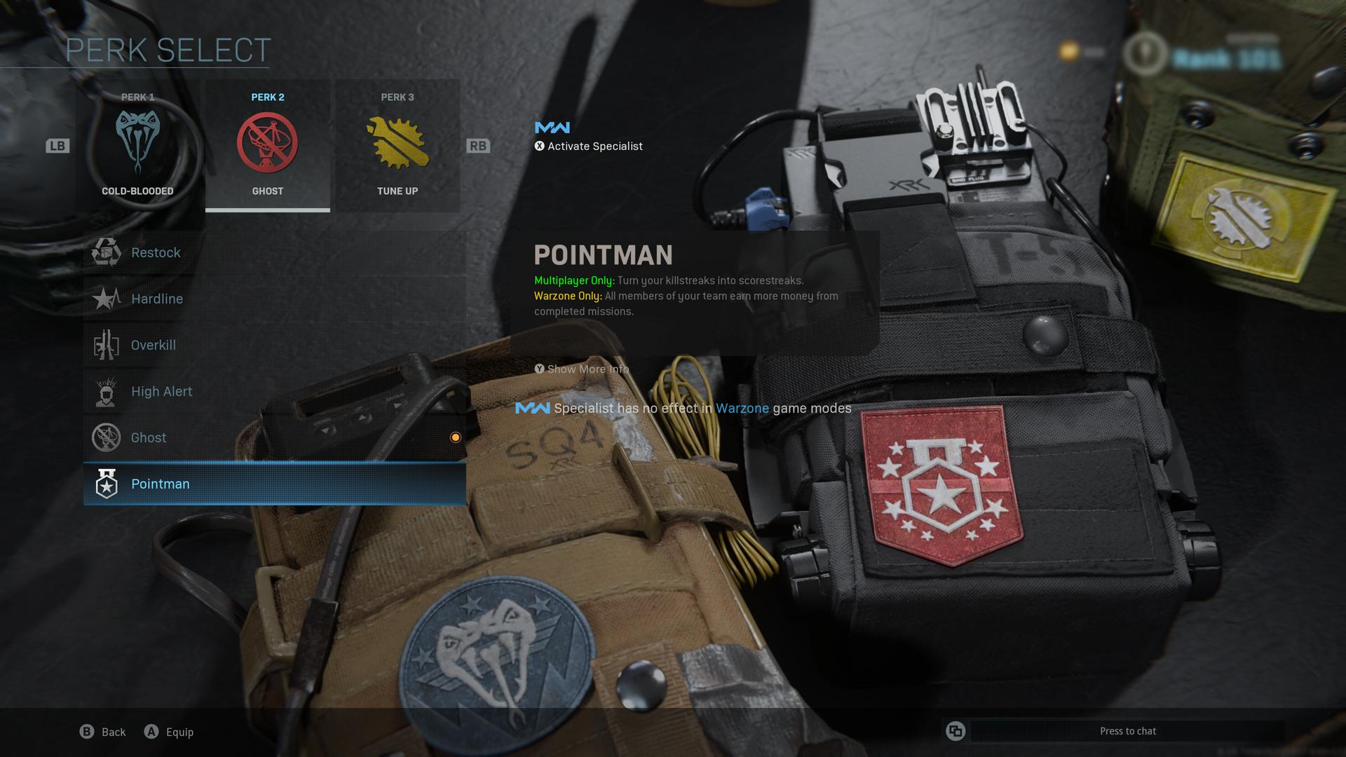 Pointman perk in Warzone.