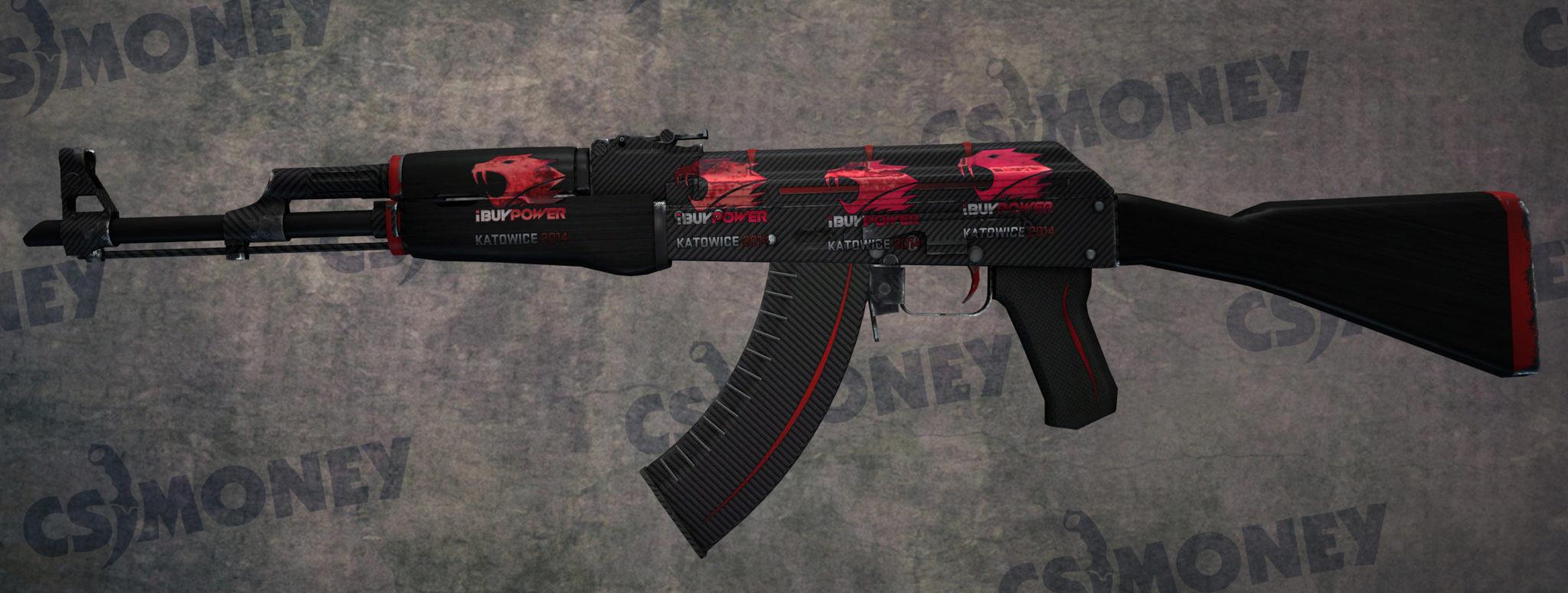 AK-47 Redline with four iBUYPOWER stickers.