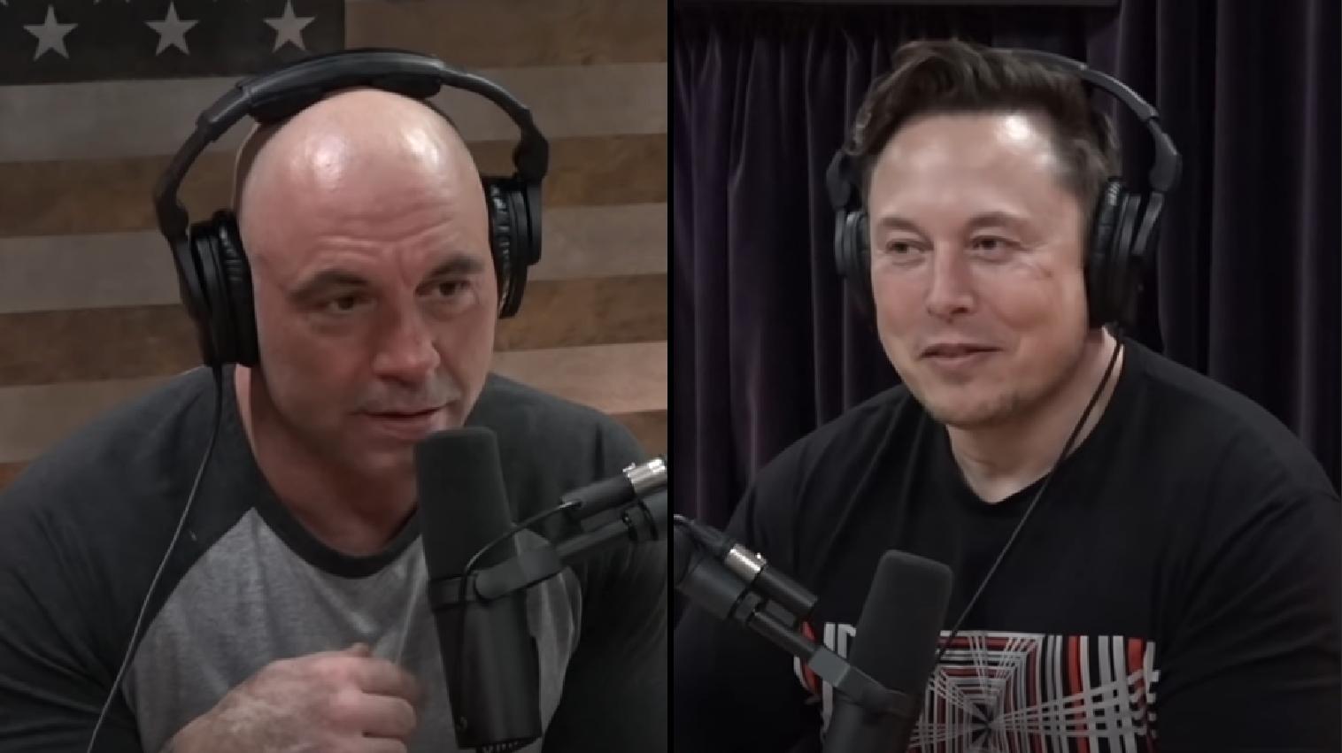 Joe Rogan and ELon Musk on the JRE podcast