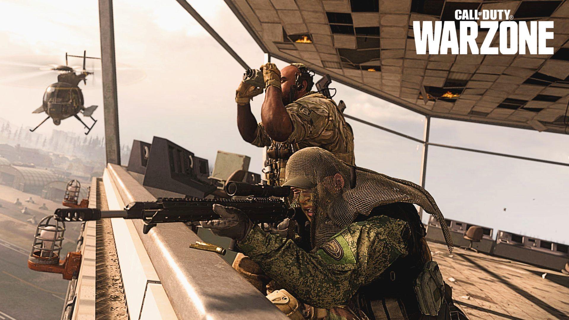warzone sniper in Airport Tower