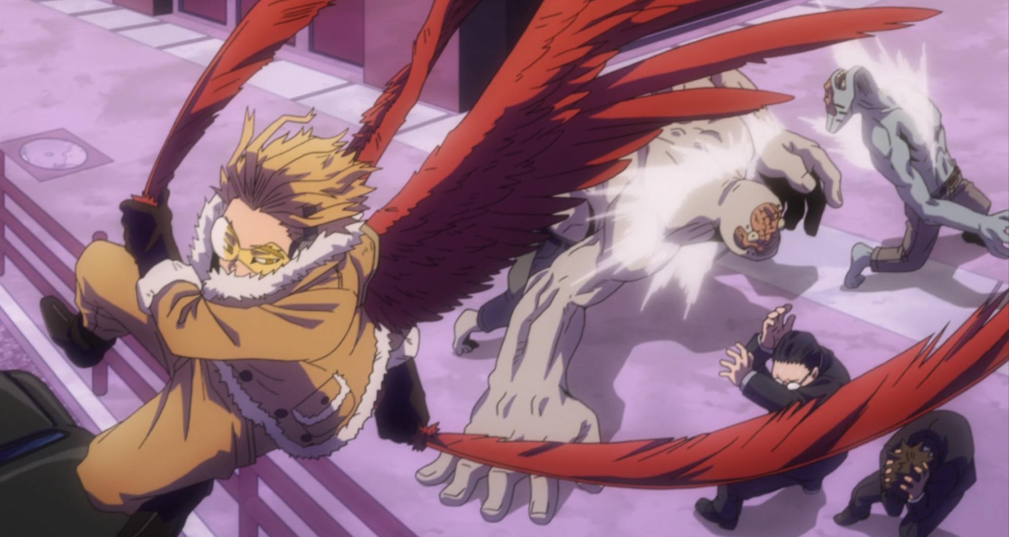 hawks in battle my hero academia