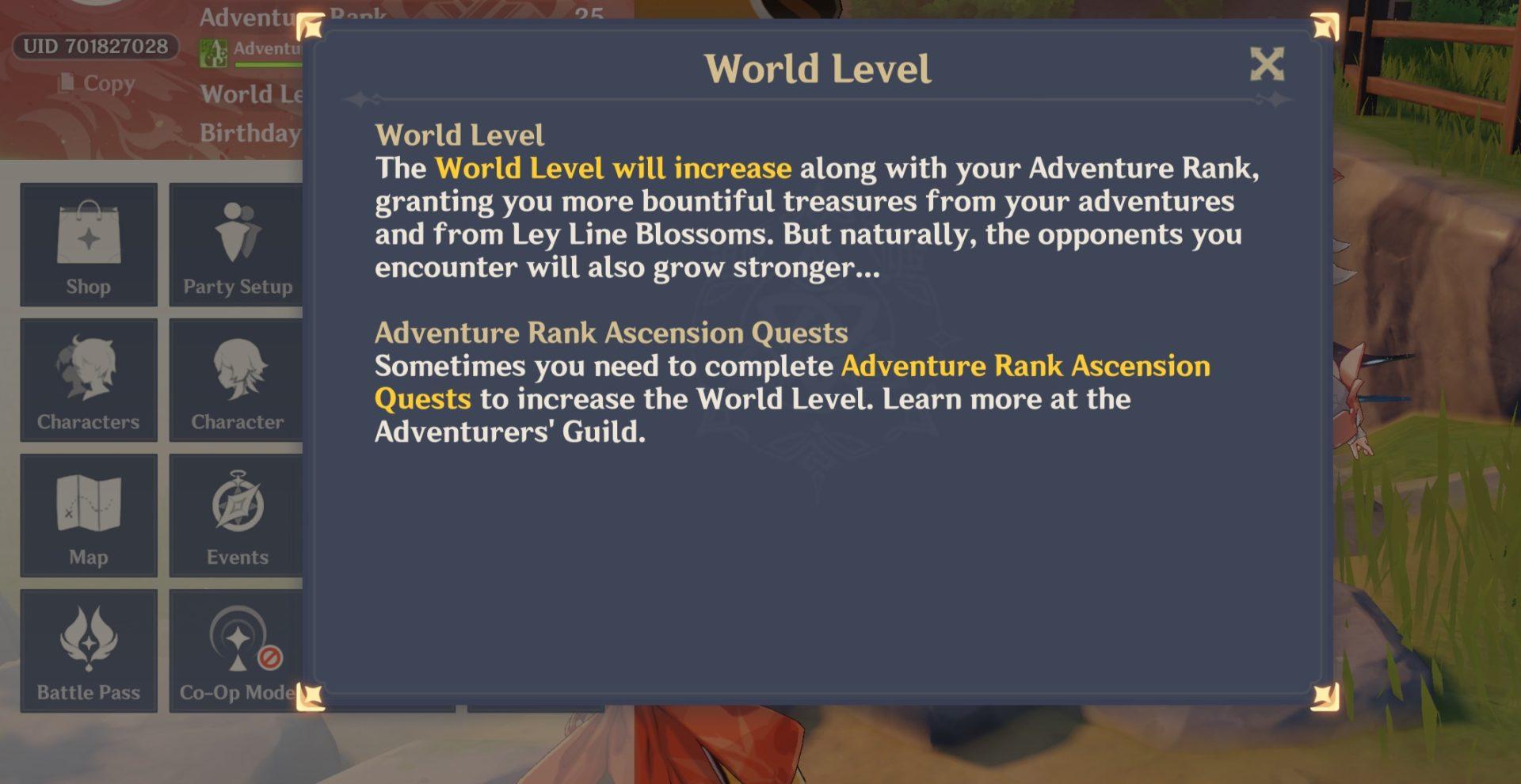 How to increase Adventure Rank and World Level in Genshin Impact