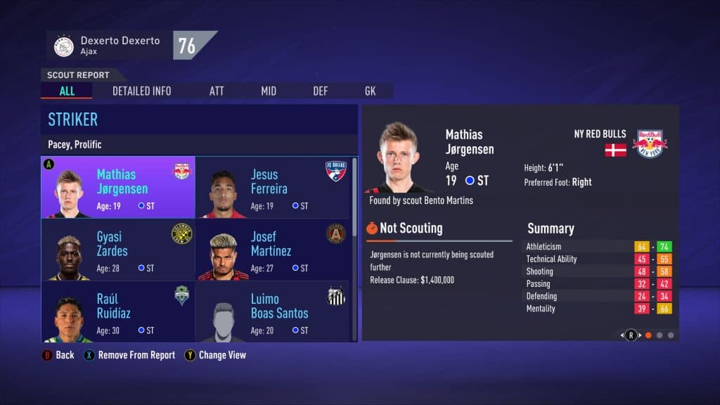 FIFA 21 Career Mode global transfer network player list page