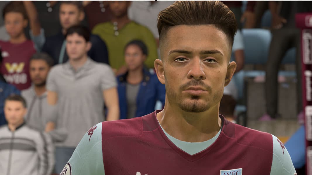 Jack Grealish's face in FIFA 20