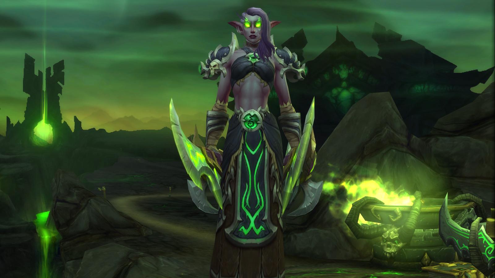 Demon Hunter Night Elf in the character select screen