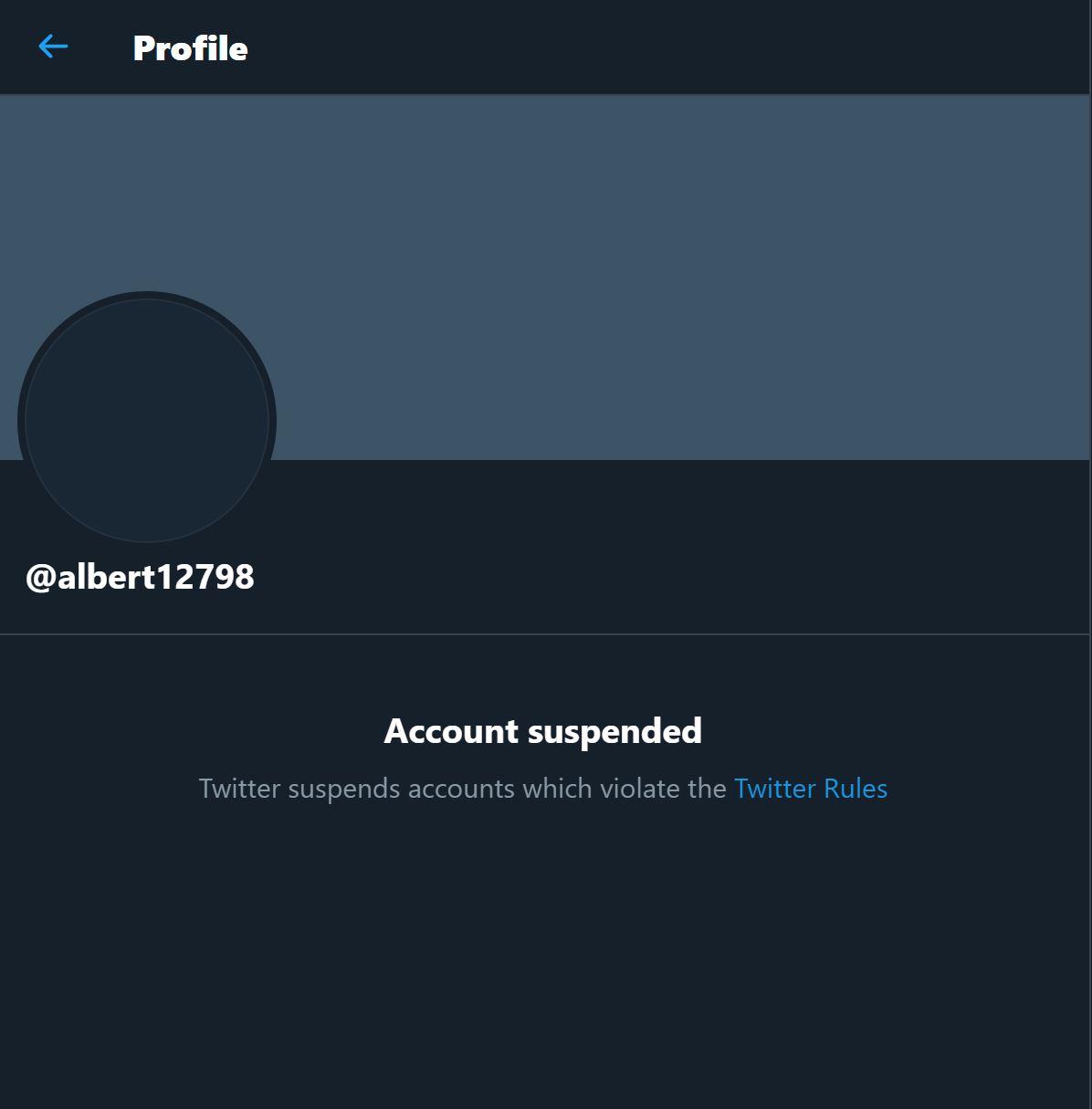 Albert Twitter account banned