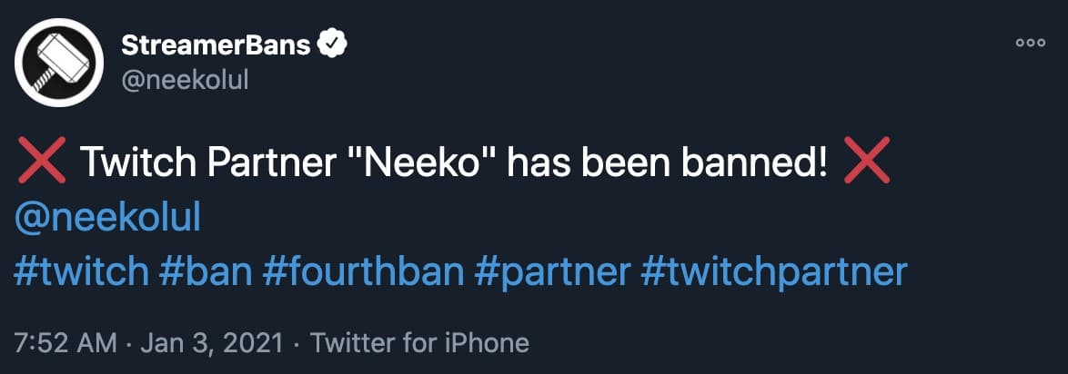Twitch streamer and influencer Neekolul trolled on Twitter for