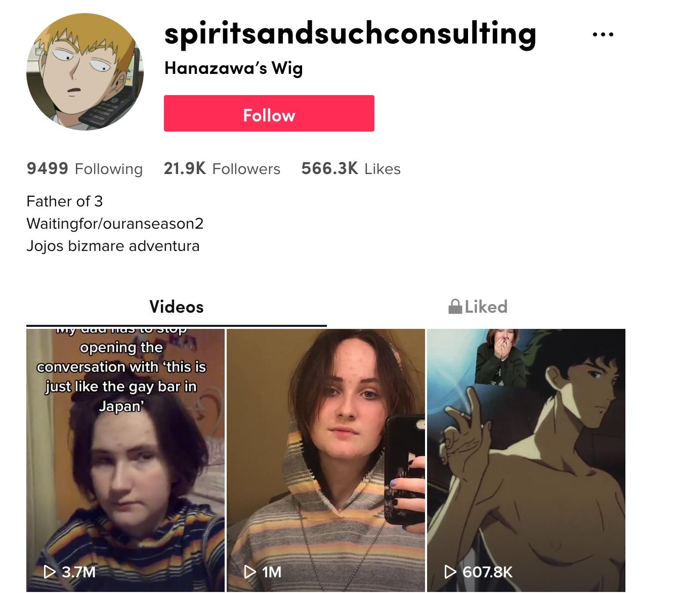 Claire Miller's TikTok profile