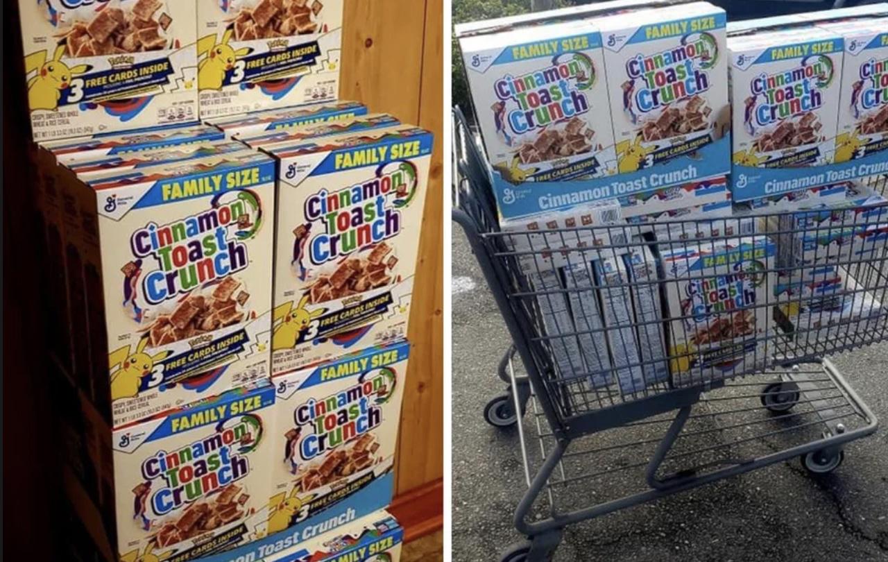Scalpers are hoarding cereal boxes to get Pokemon cards.