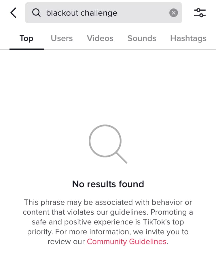 TikTok Blackout Challenge blocked in the UK