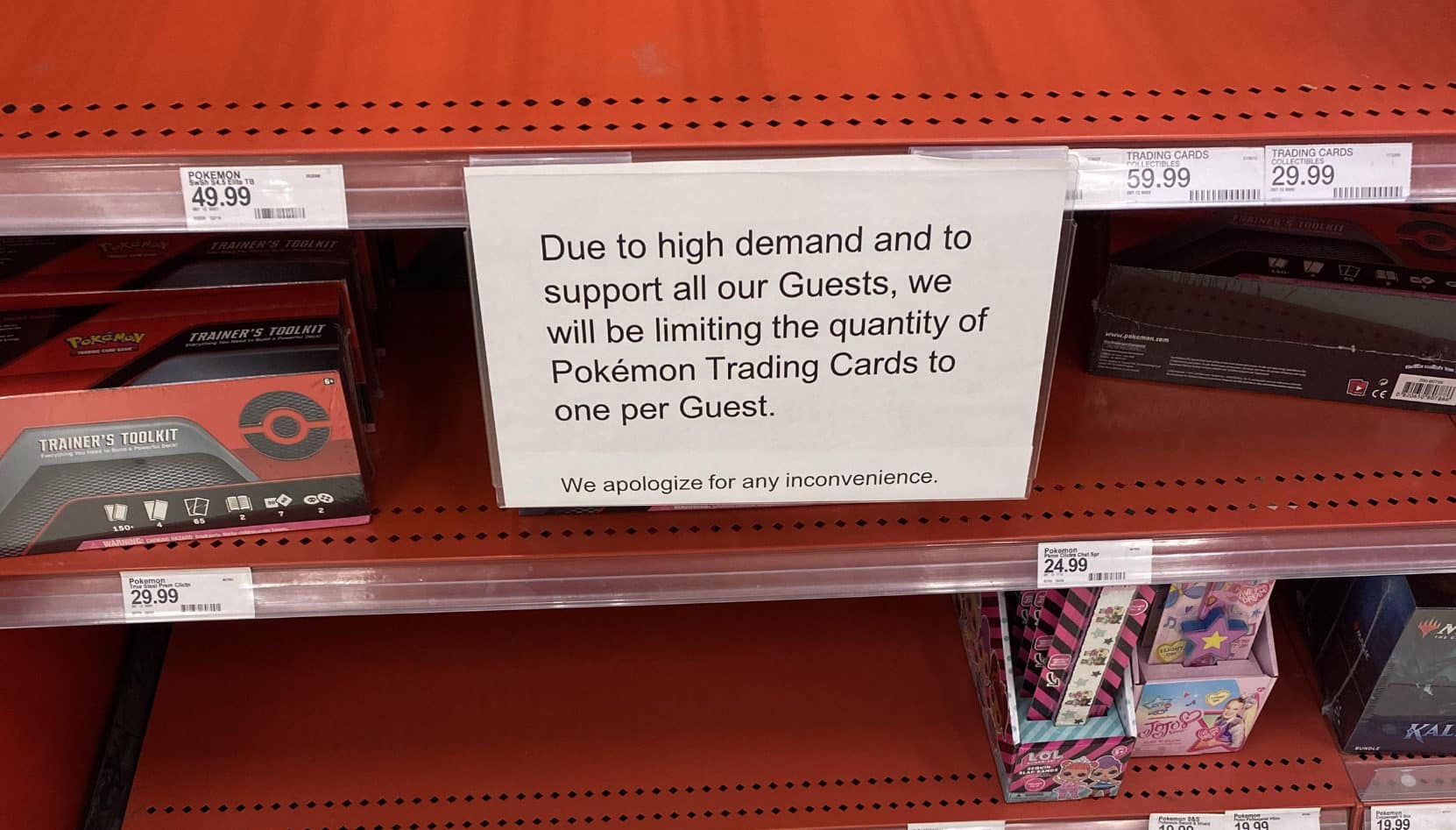 Empty Target Shelves due to Pokemon Card demand