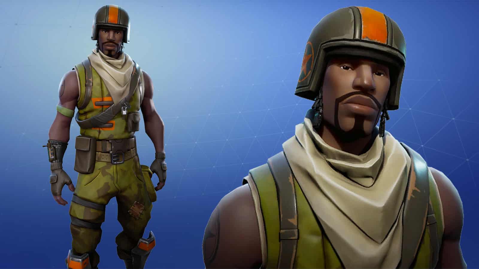 Aerial Assault Trooper, one of the rarest Fortnite skins.