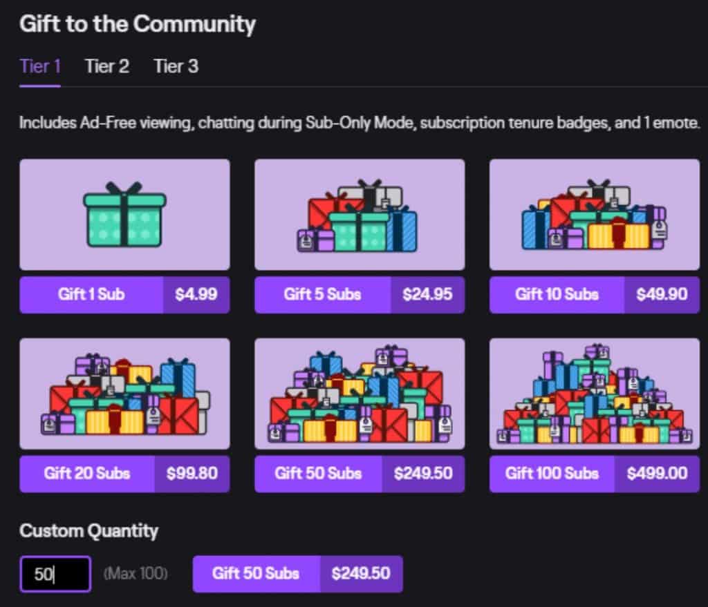 Gifted subs on Twitch