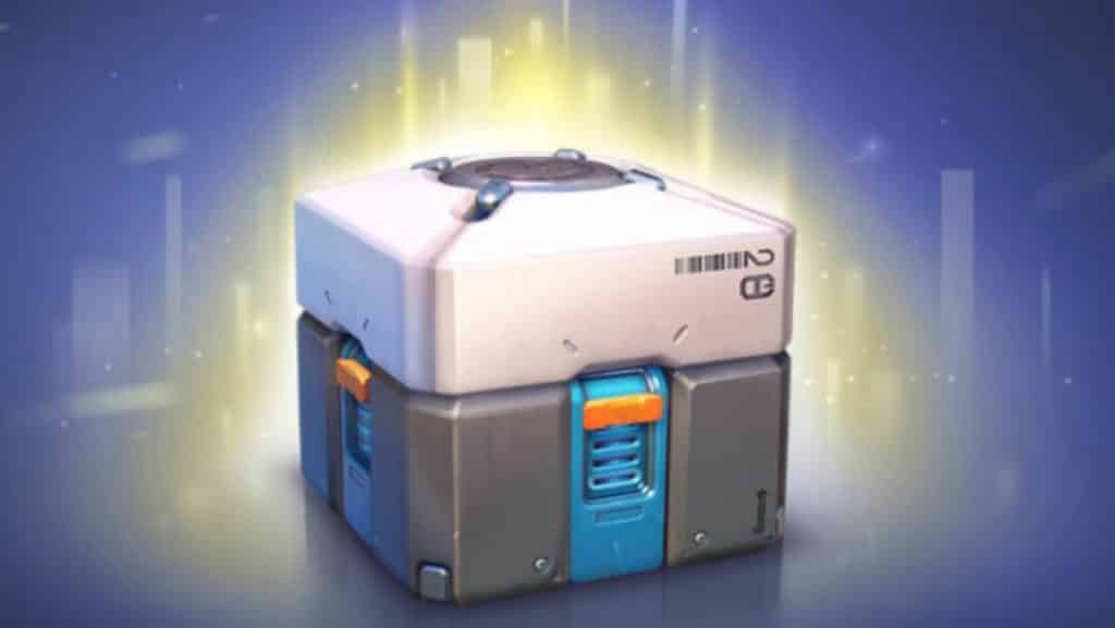 Overwatch loot box being opened