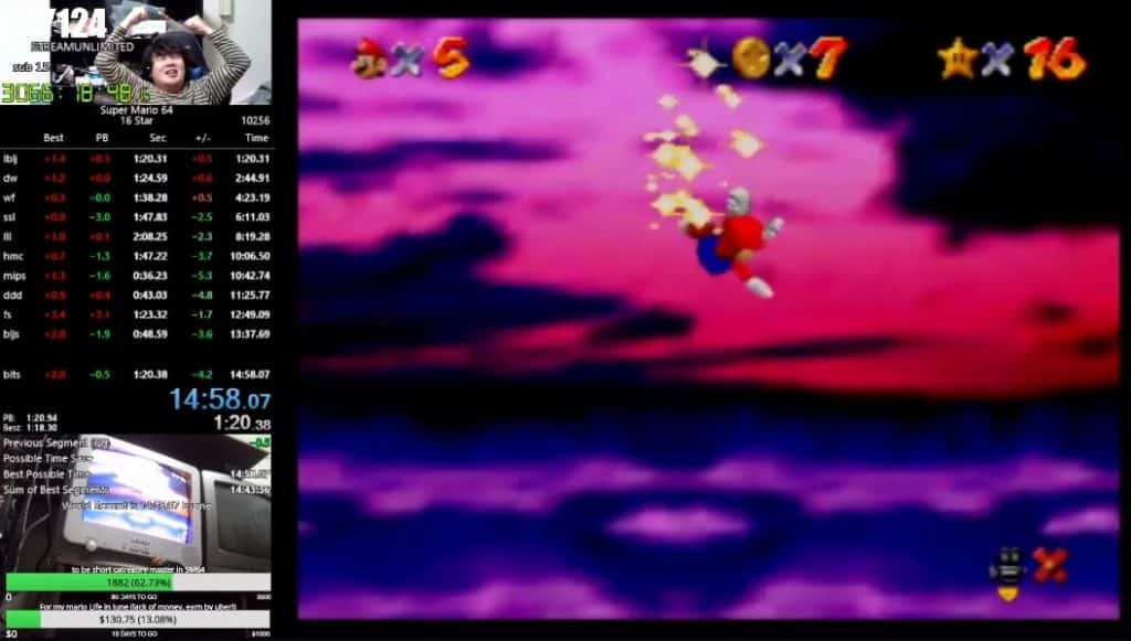 Kanno Twitch Stream Super Mario 64 Speedrun World Record