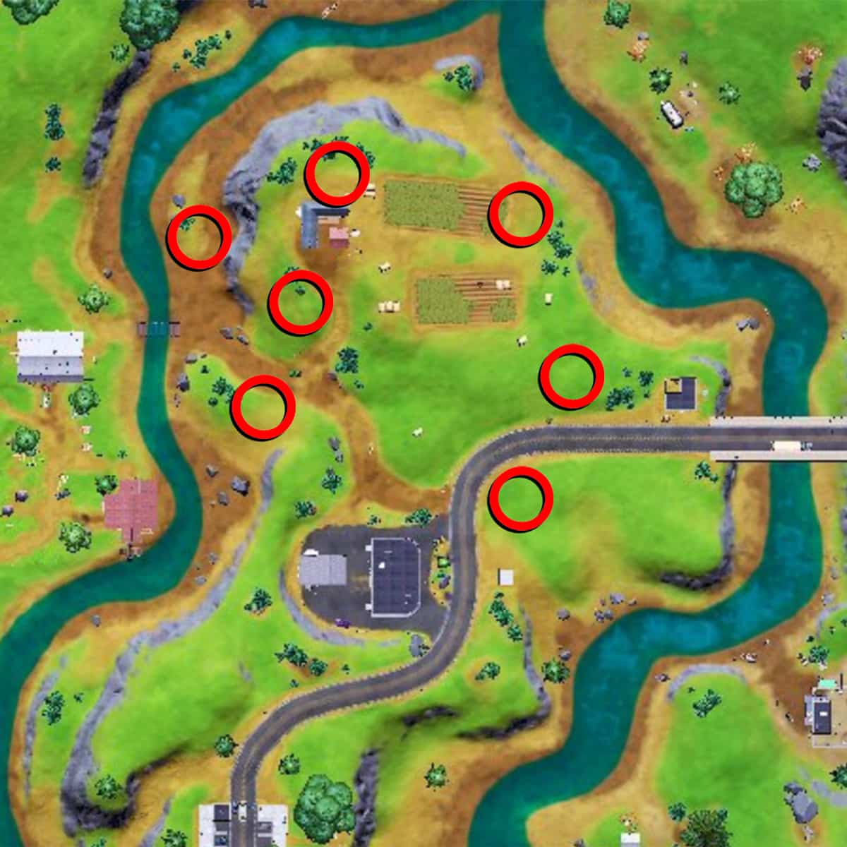 Fortnite Cow Decoy locations at Hayseed's Farm