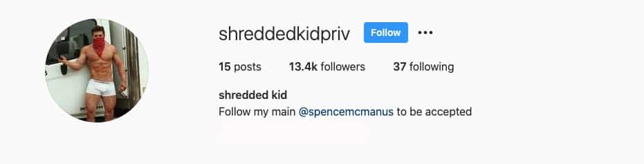 Spence McManus' private Instagran