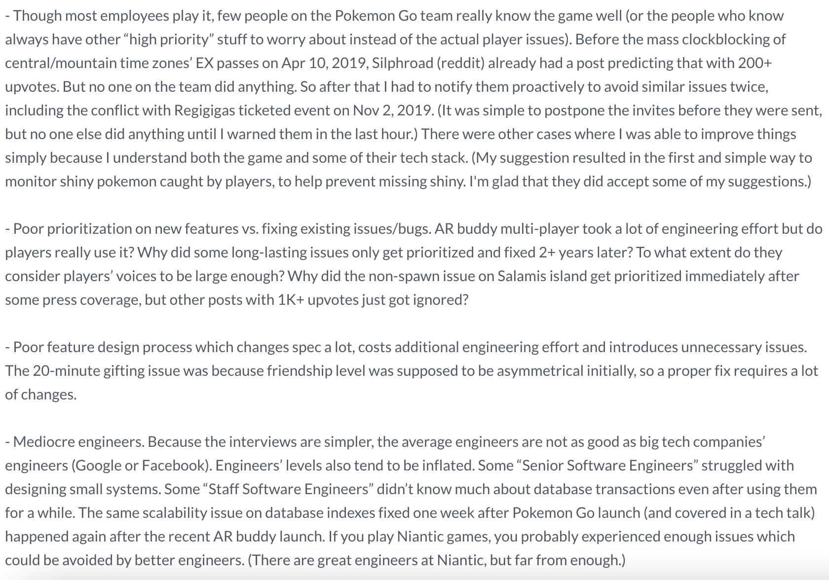 pokemon go glassdoor review