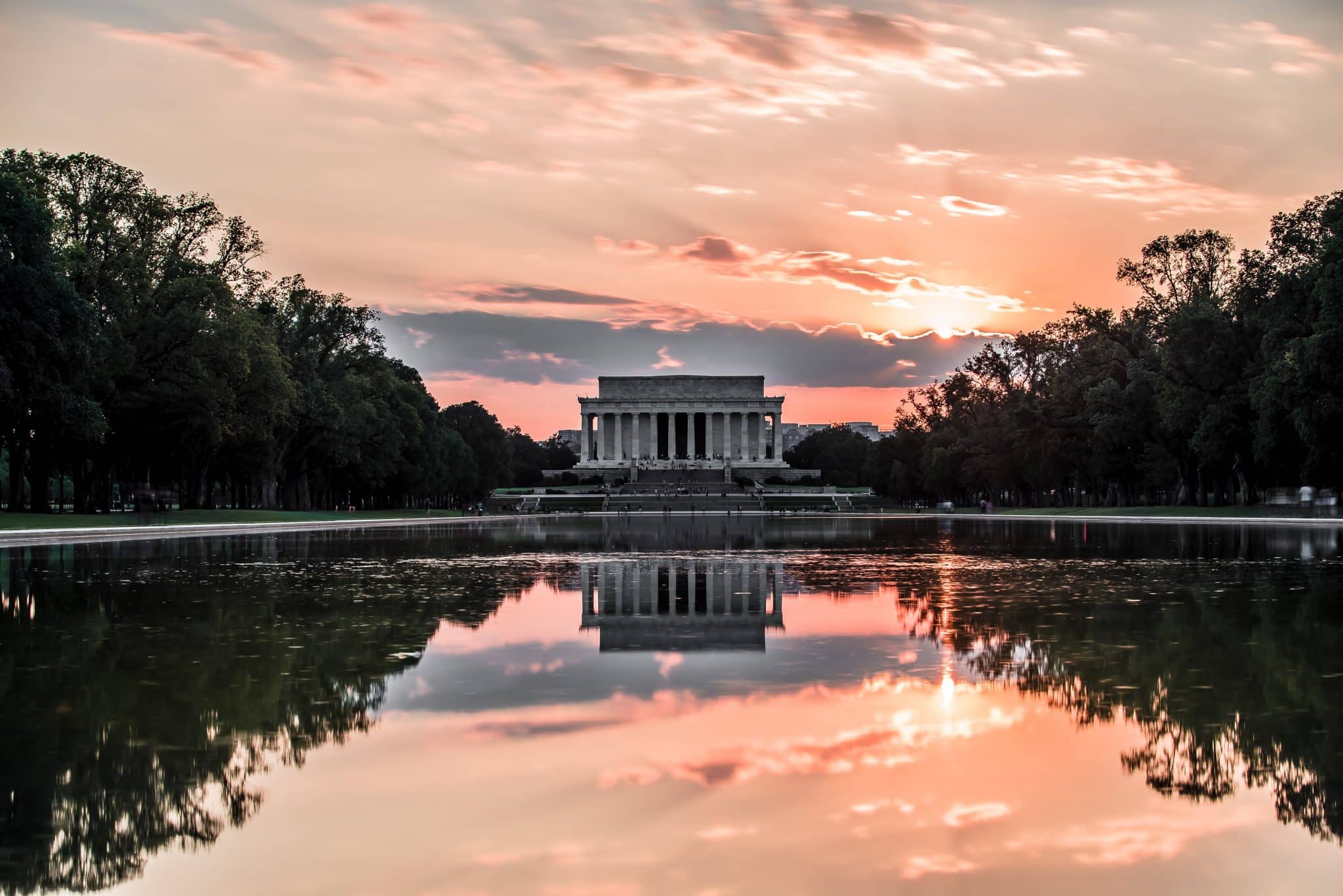 Washington D.C White House at sunset